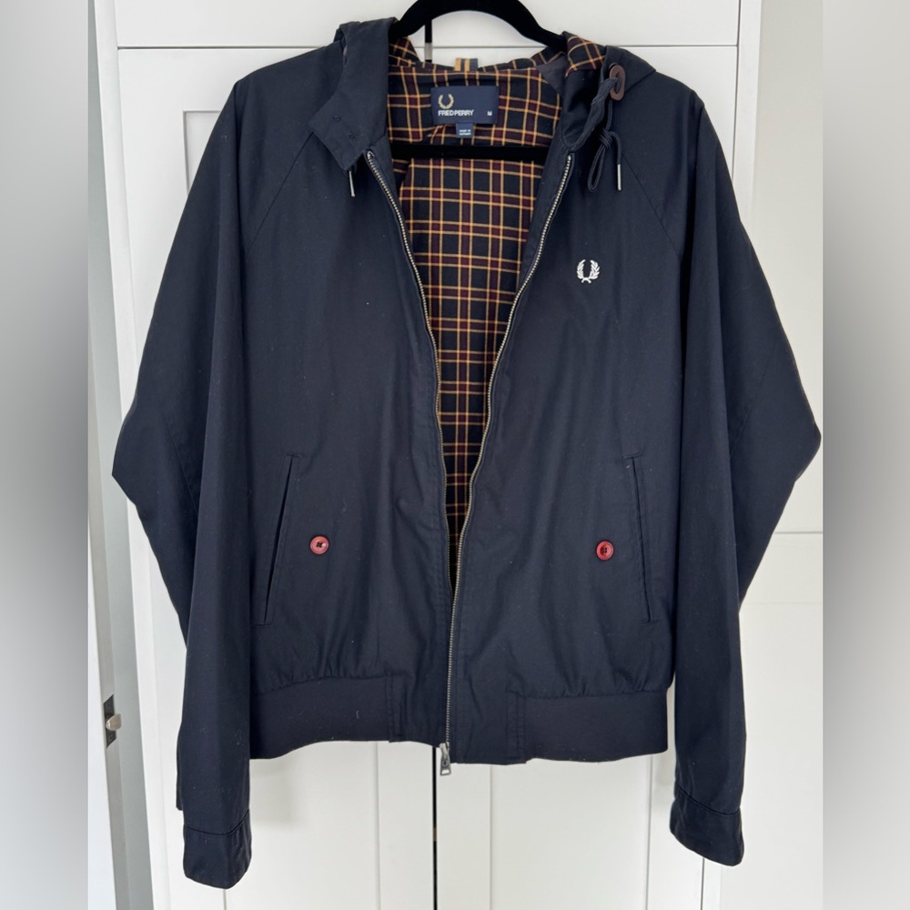Fred Perry Black Hooded Windbreaker